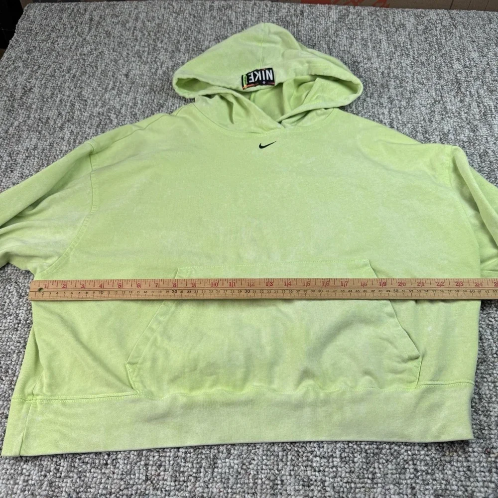 Nike Sportswear Hoodie Womens Large Acid Washed CZ9854-358 Neon Green Pullover